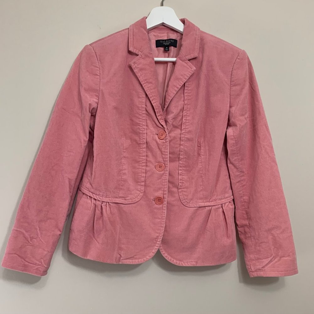 Talbots Blazer Corduroy Pink Size 8 Petite